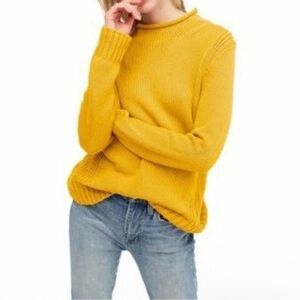J. Crew Always‎ Oarsman Roll Neck Sweater Women’s Size XXS Mustard